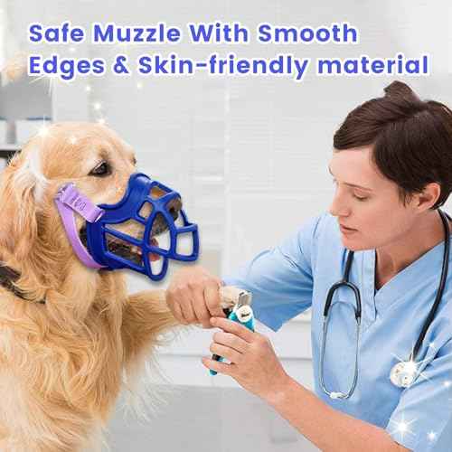Dog Muzzle Basket Muzzle for Small Medium Large Dogs (Blue / Size 5)