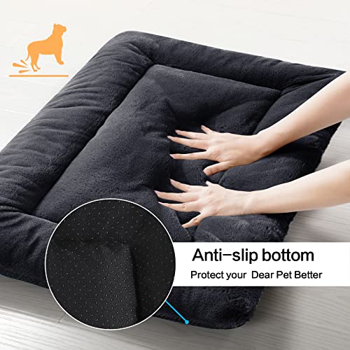 Dog Crate Pad Washable Dog Bed for Crate Large Cozy Mat 42 (42.0"L x 28.0"W x 1.0"Th / dark gray)