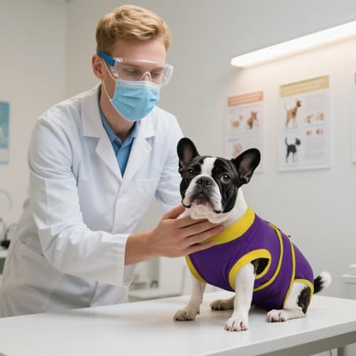 Recovery Suit for Dogs Cats (Large (Back:16.1-20.1'', Weight:23-48 Lb) / Violet Gold)
