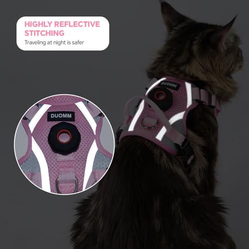 Cat Harness and Leash Set with AirTag Holder (Pink (Holder for Airtag) / S)