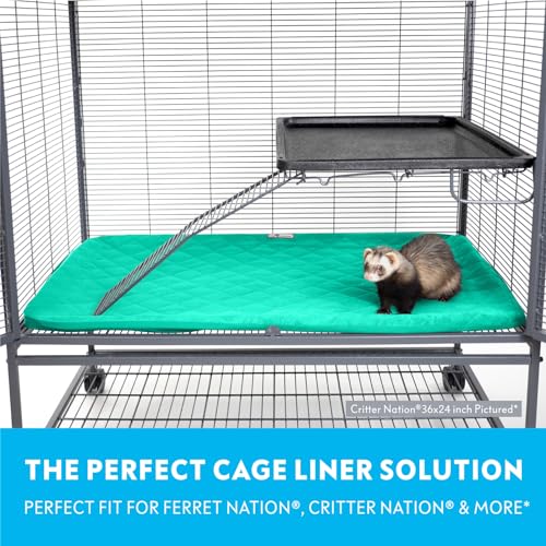 Fitted Fleece Liner for Ferret Nation (Green / Bottom Pan Liner)