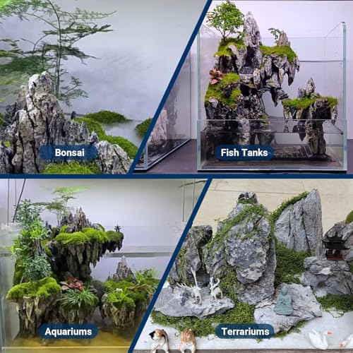 Aquariums Stones Fish Tank Rock 3Lb seiryu Rock for Aquascaping (3Lb (2-5 inch))