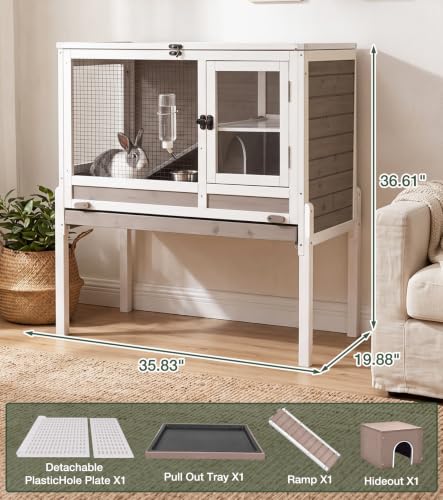 Guinea Pig Cage Indoor with Chew (Brown)