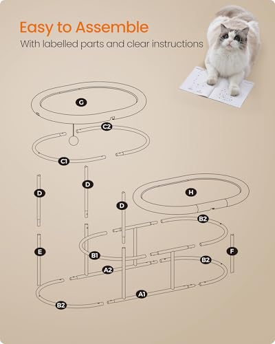 2 Tier Elevated Cat Bed (32.6"L x 16.5"W x 20.9"H / 2 Tiers)