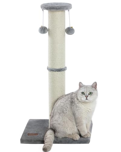 34Inch Tall Cat Scratching Post for Indoor Cats Adults (Grey)