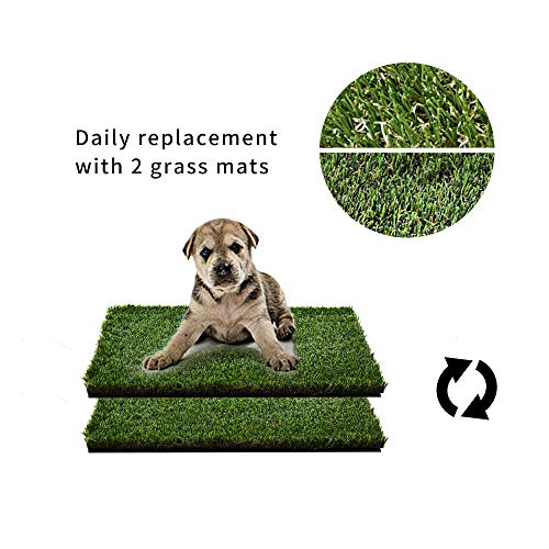 Dog Grass Pad with Dog Litter Box (Small for Dog< 19" Length)
