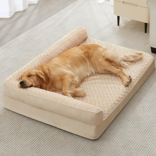 Orthopedic Washable Dog Bed (Beige / 54.0"l x 36.0"w x 7.5"th)