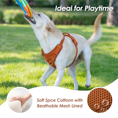 No Pull Dog Harness for Large Sized Dogs Puppy Vest No Choke (Carmel Brown / XL(Neck:24.8-38.6", Chest:29.1-45.3"))