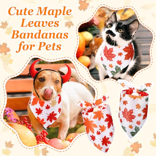 50 Pcs Fall Dog Bandanas Bulk (Maple Leaves / 25.6 x 17.7 x 17.7")