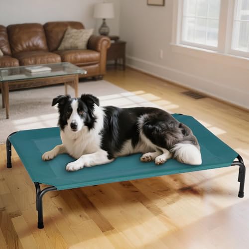 Elevated Dog Bed for Outdoor (Green / 47"L x 29"W x 8"Th)