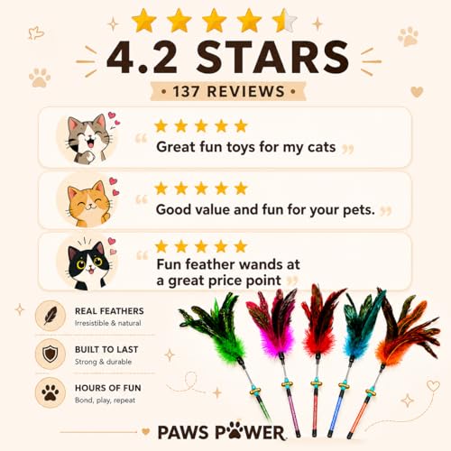 Cat Feather Wand Toy Set