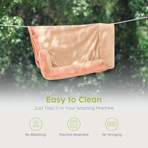 Dog Beds for Large Dogs (Peach Pink / Large(36"L x 27"W x8.5"Th))