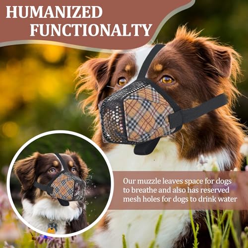 Dog Muzzle for Small Large Dogs (Yellow / L(Circumference:9.4''-10.7''in))
