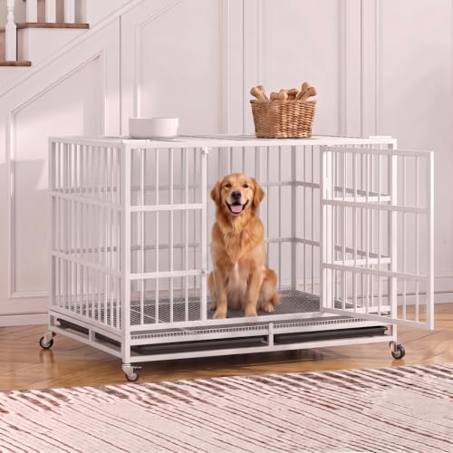 48” Heavy Duty Dog Crate (White)