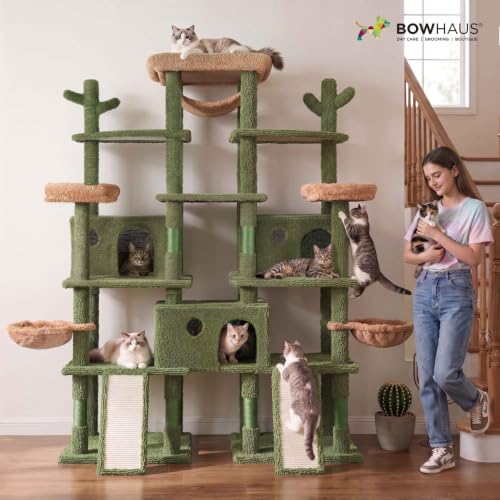 80 Inch Extra Large Cactus Cat Tree w (Green)