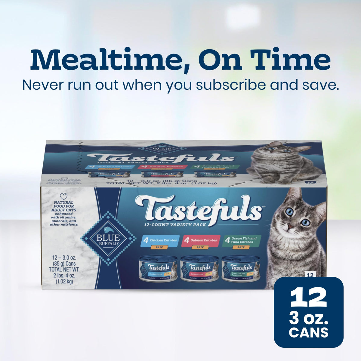 Tastefuls Variety Pack Paté Wet Cat Food (3 Ounce (Pack of 12))