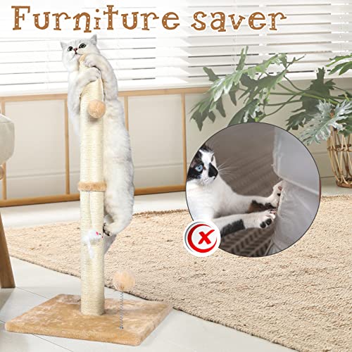 32" Tall Sisal Cat Scratching Posts Tree for Indoor Cats Adults