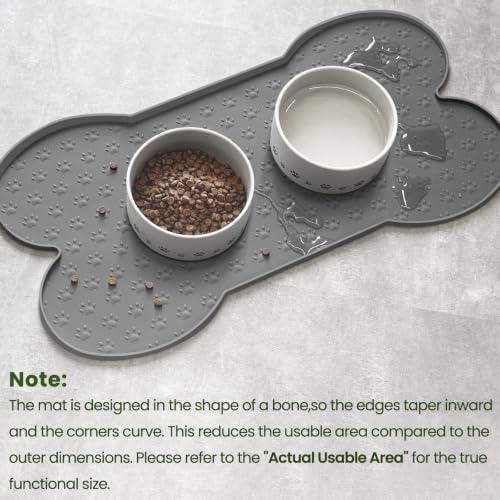 Dog Food Mat Anti (19.4" x 9.8"-2PCS / Grey)