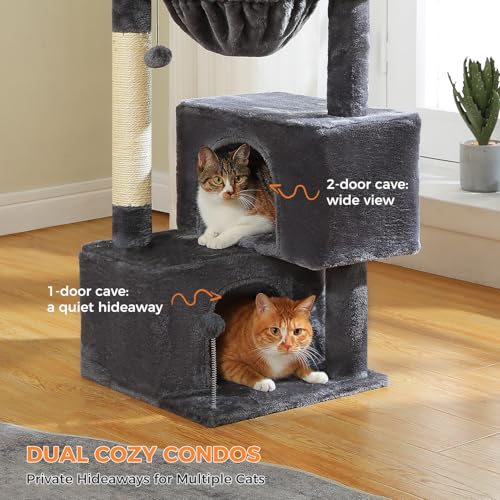 Cat Tree 45" for Indoor Cats (Smoky Gray / 45 inches)
