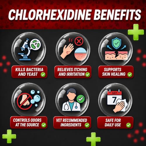 2% Chlorhexidine Wipes for Dogs 3X Larger (50 Count)