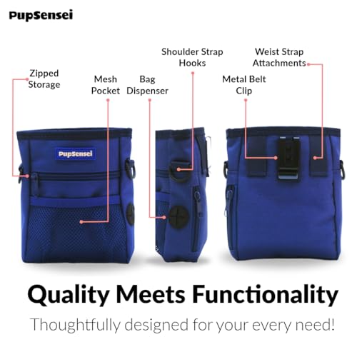 Dog Treat Pouch for Training (Navy Blue)