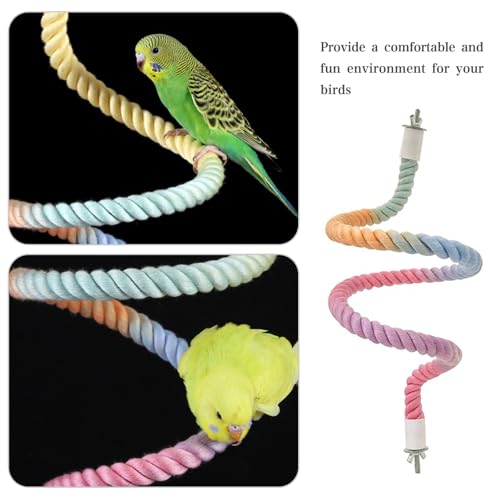 3pcs Gradient Colorful Bird Rope Perch Stand