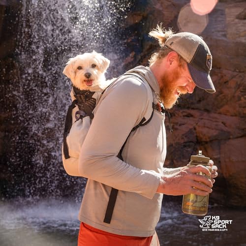 Plus 2 - Small, Light Grey - Ideal for Dogs 13-16” Long - Adjustable, Backpack-Style Carrier with Multi-Functional Storage Pack, Thick Shoulder Straps & Padded Back Panel (Light Grey / 16.9"L x 13.0"W x 17.0"H)