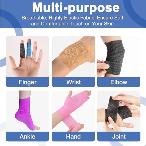 24 Pack 2 Inch x 5 Yards Self Adhesive Bandage Wrap (Purple / 2 Inch)