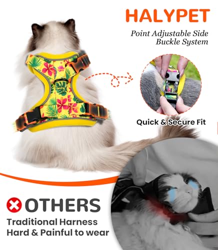 Cat Harness and Leash Set (H604 Pro Bright Yellow / X-Small (4-6lb))
