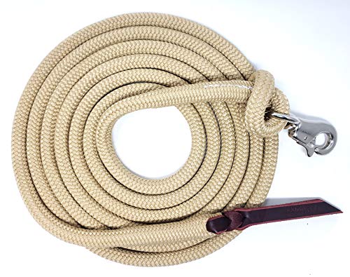 14FT Lead Rope with NP Snap (Beige / 14 ft. Nickel Trigger Snap)
