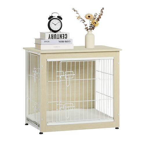 27" Dog Crate Furniture (White Oak / 27.2"L x 20.1"W x 23.6"H)