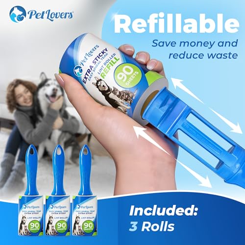 Extra Sticky Lint Roller Value Set 270 Sheets for Pet Hair Removal and Clothes
