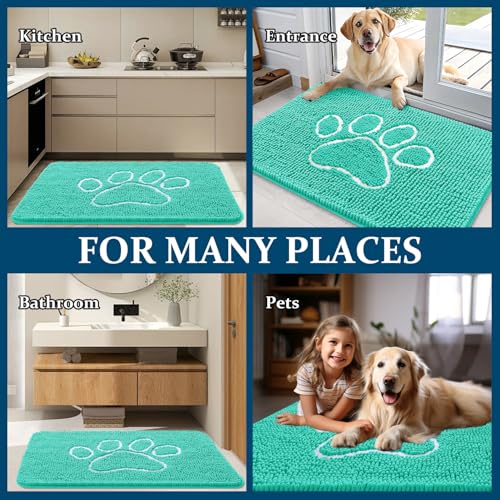Dog Door Mat for Muddy Paws 59x35 (Teal / 59" X 35")