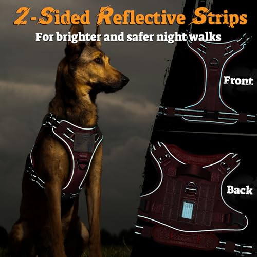 Tactical Dog Harness for Small Dogs (S(Chest:16.1"-31.5",Neck:15.4"-21.6",Back:7.1") / Red)
