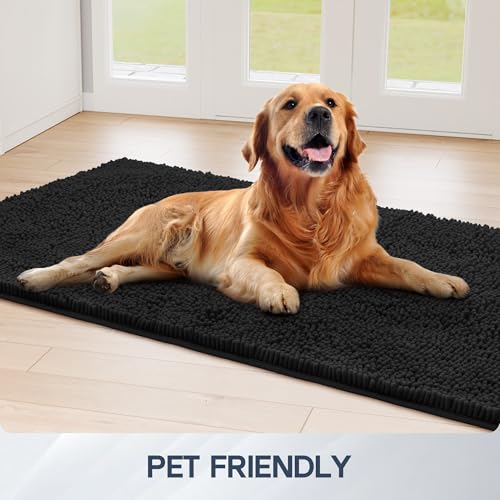 Dog Door Mat for Muddy Paws (72"x48" / Black)