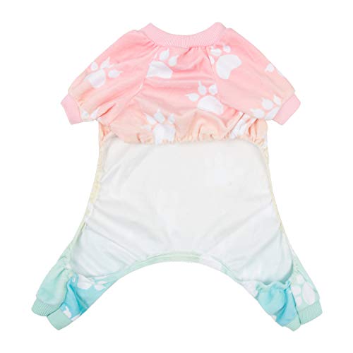 Small Dogs Outfit Soft Puppy Onesies Pjs Dog Pajamas Pet Coat Cat Apparel Comfy Doggie Jumpsuit Bodysuit for All Seasons (A05-Gradient footie / X-Small)