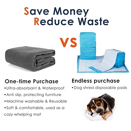 Washable Pee Pads for Dogs 65"x45" (65"x48" -1 Pack / Gray)