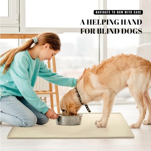 32x24 Waterproof Silicone Dog Food Mat (Sand Beige / 32" x 24")