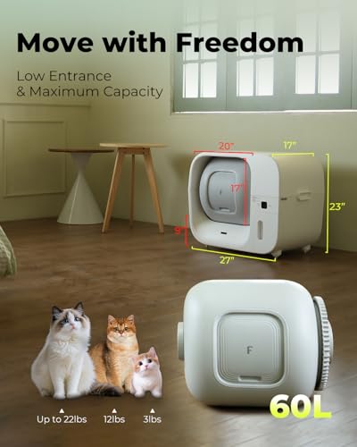 True Odor Control Automatic Cat Litter Box Self Cleaning & Refill (LitterBox+Mat+Bags+Deodorizer+Tote)