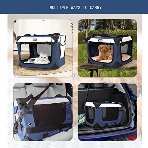 Large Cat Carrier (24.0"L x 16.0"W x 16.0"H / Navy Blue)