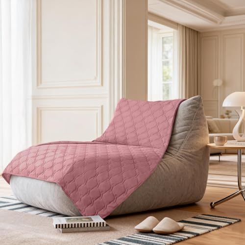 Waterproof Dog Blankets for Large Dogs (82x102 Inch (Pack of 1) / Dark Pink/Light Pink)