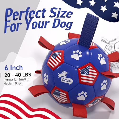 Dog Toys Dog Soccer Ball with Straps (Flag / 6 Inch)