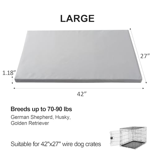 Dog Mat 27"x 42"Dogs Crate Pad (42"L x 27"W / Gray)