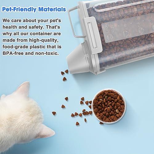 Pet Food Storage Containers 2 Pack 8 (Light Grey 6+3Qt)