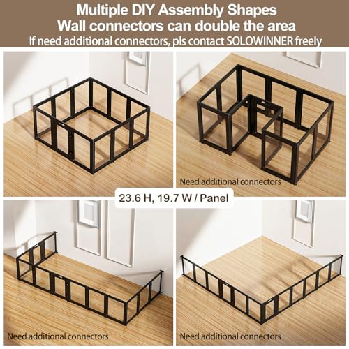 Clear Acrylic Dog Playpen Transparent Dog Playpen Indoor (Black / 30"H)