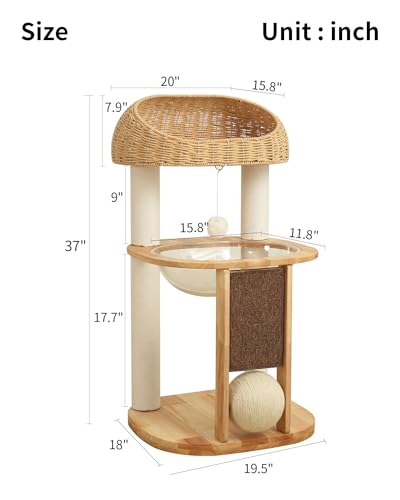 Wood Cat Tree for Large Cats (s94)