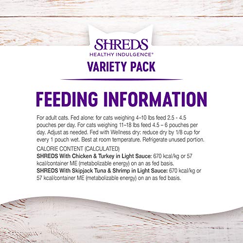 Healthy Indulgence Shreds Variety Pack Adult Wet Cat Food (3 Ounce (Pack of 8))