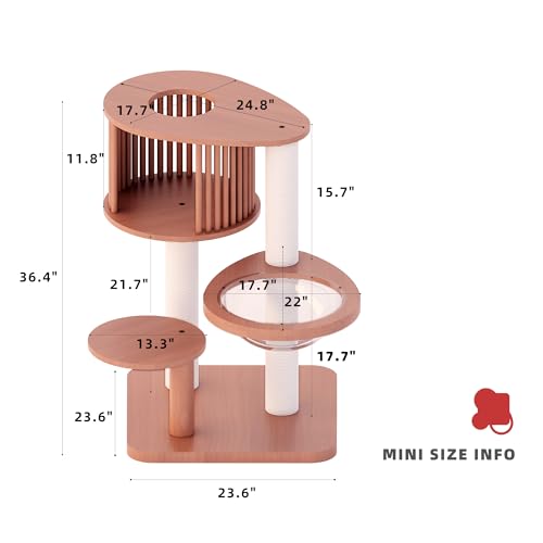Cat Tree 36.4" Solid Wood Multi (L23.6"xW23.6"xH36.4")