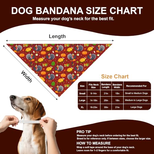 Thanksgiving Dog Bandana for Small Dogs (Thanksgiving- Brown/Beige (2 Sided) / Small)