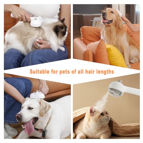 Cat Steam Brush for Cats & Dogs (White)